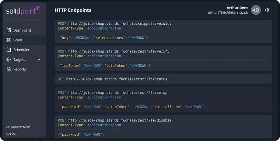 Step 1 Dashboard - HTTP Endpoints