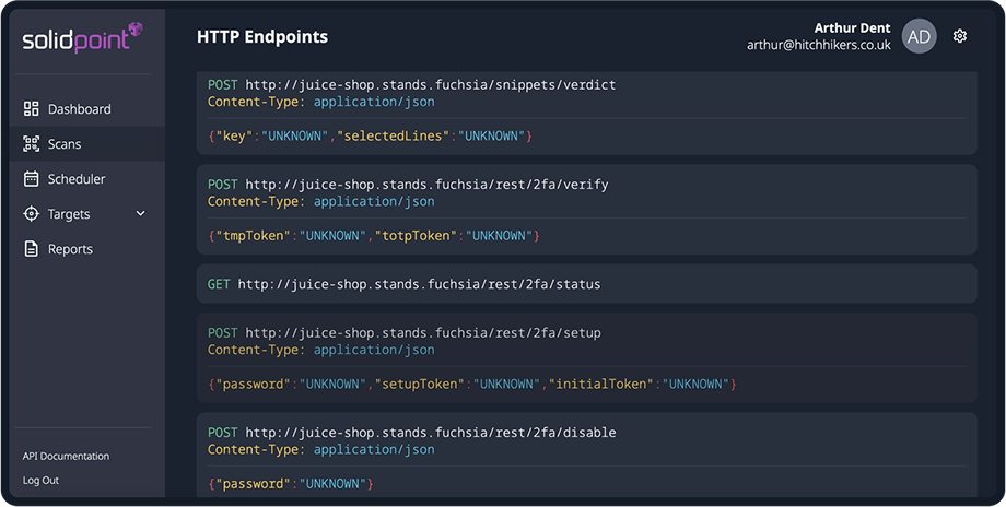 Step 1 Dashboard - HTTP Endpoints